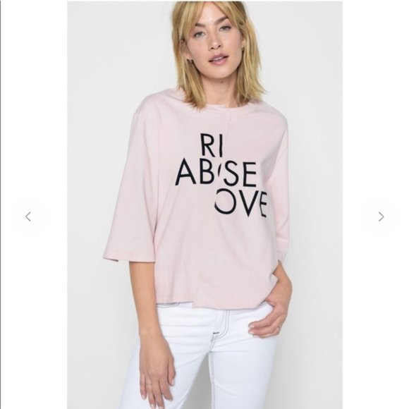 7 for All Mankind Rise Above Three Quarter Length Tee Size XS - Picture 1 of 13